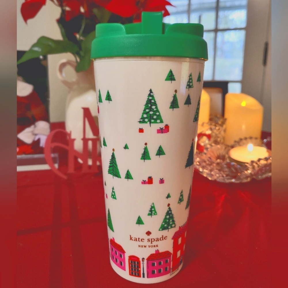 Kate spade christmas plastic coffee mug